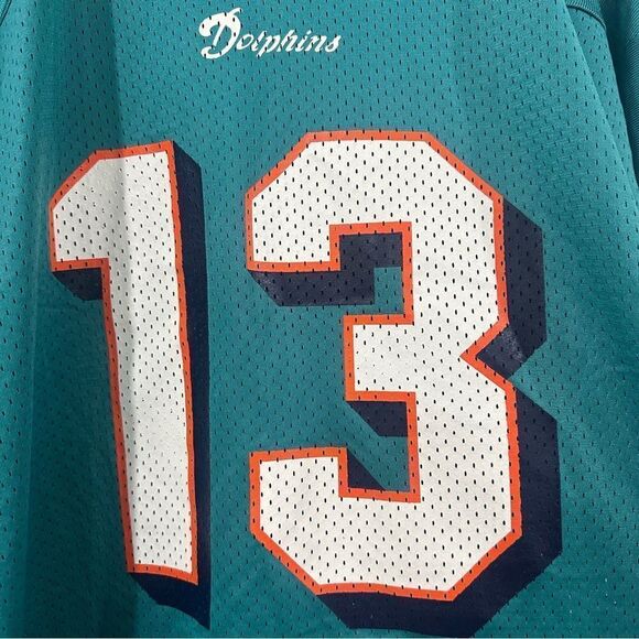 VINTAGE DAN MARINO #13 MIAMI DOLPHINS 1990s CHAMPION NFL JERSEY ADULT 44 LARGE - Picture 3 of 11